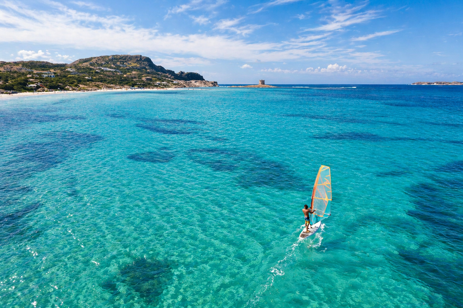 Schnorcheln und Windsurfen